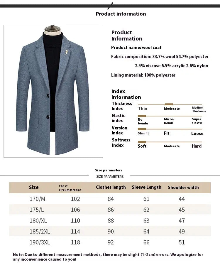 Men's Lapel Herringbone Slim-fit Cashmere Coat The 4 Season Clothing Brand