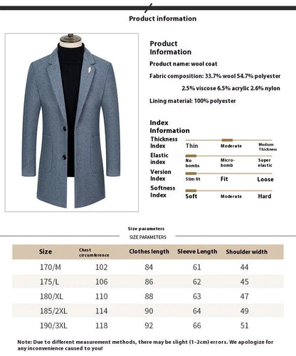 Men's Lapel Herringbone Slim-fit Cashmere Coat The 4 Season Clothing Brand