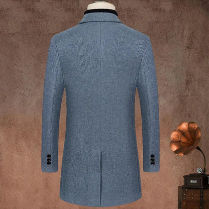 Men's Lapel Herringbone Slim-fit Cashmere Coat The 4 Season Clothing Brand