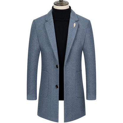 Men's Lapel Herringbone Slim-fit Cashmere Coat The 4 Season Clothing Brand