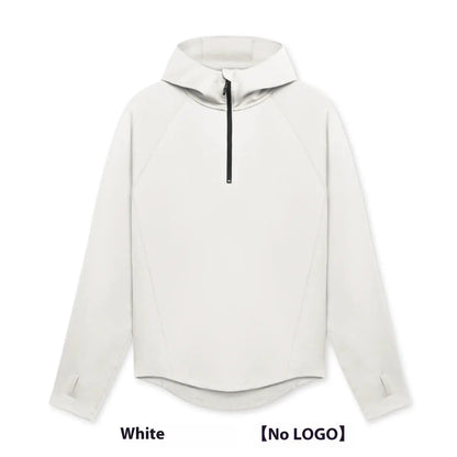 Men's Outdoor Sports Spring, Autumn And Winter Fitness Half Zipper Hooded Jacket Loose Sweater The 4 Season Clothing Brand