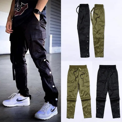 Men's Velcro Buttoned Cargo Pants The 4 Season Clothing Brand