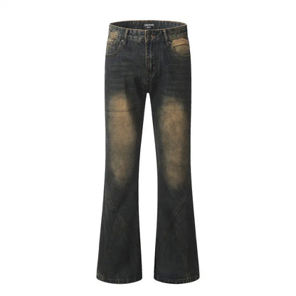 Niche Split Stitching Loose-Fitting Flared Jeans The 4 Season Clothing Brand