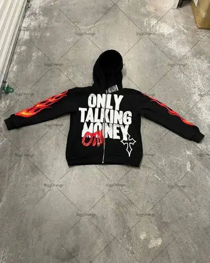 Only Talking Money Casual  Oversized Hoodie - The 4 Season Clothing Brand