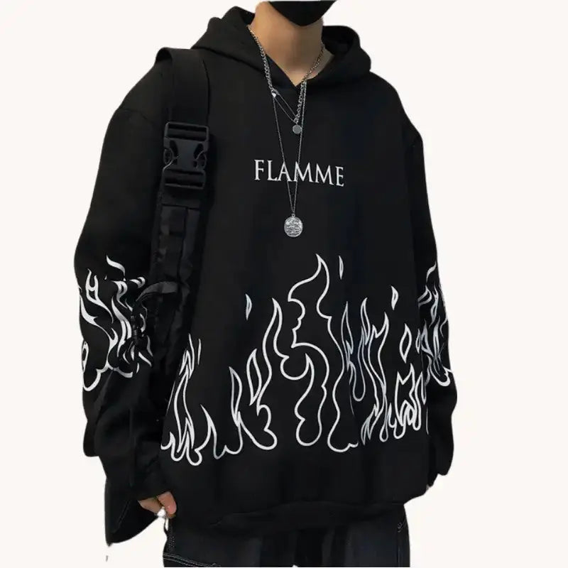 Oversized Flame Hoodie The 4 Season Clothing Brand