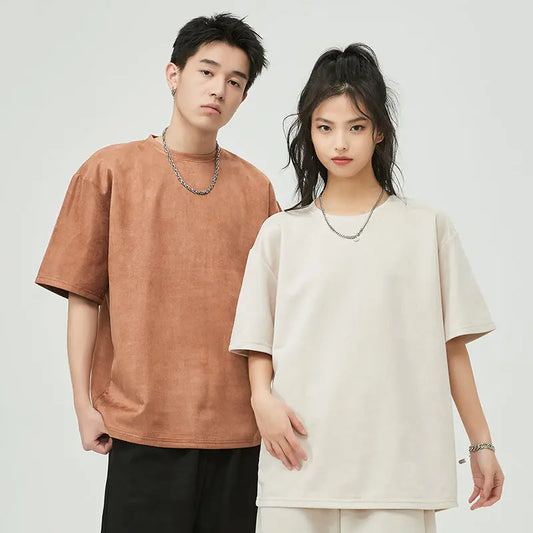 Oversized Retro Suede T-Shirt The 4 Season Clothing Brand