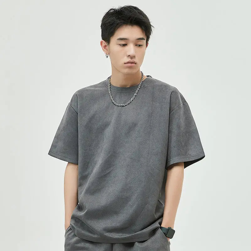 Oversized Retro Suede T-Shirt The 4 Season Clothing Brand