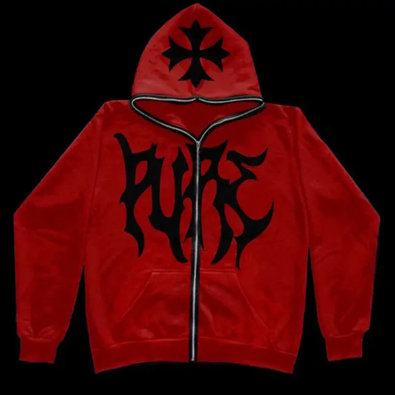 Pure Graphic Printed Zipup Hoodie The 4 Season Clothing Brand