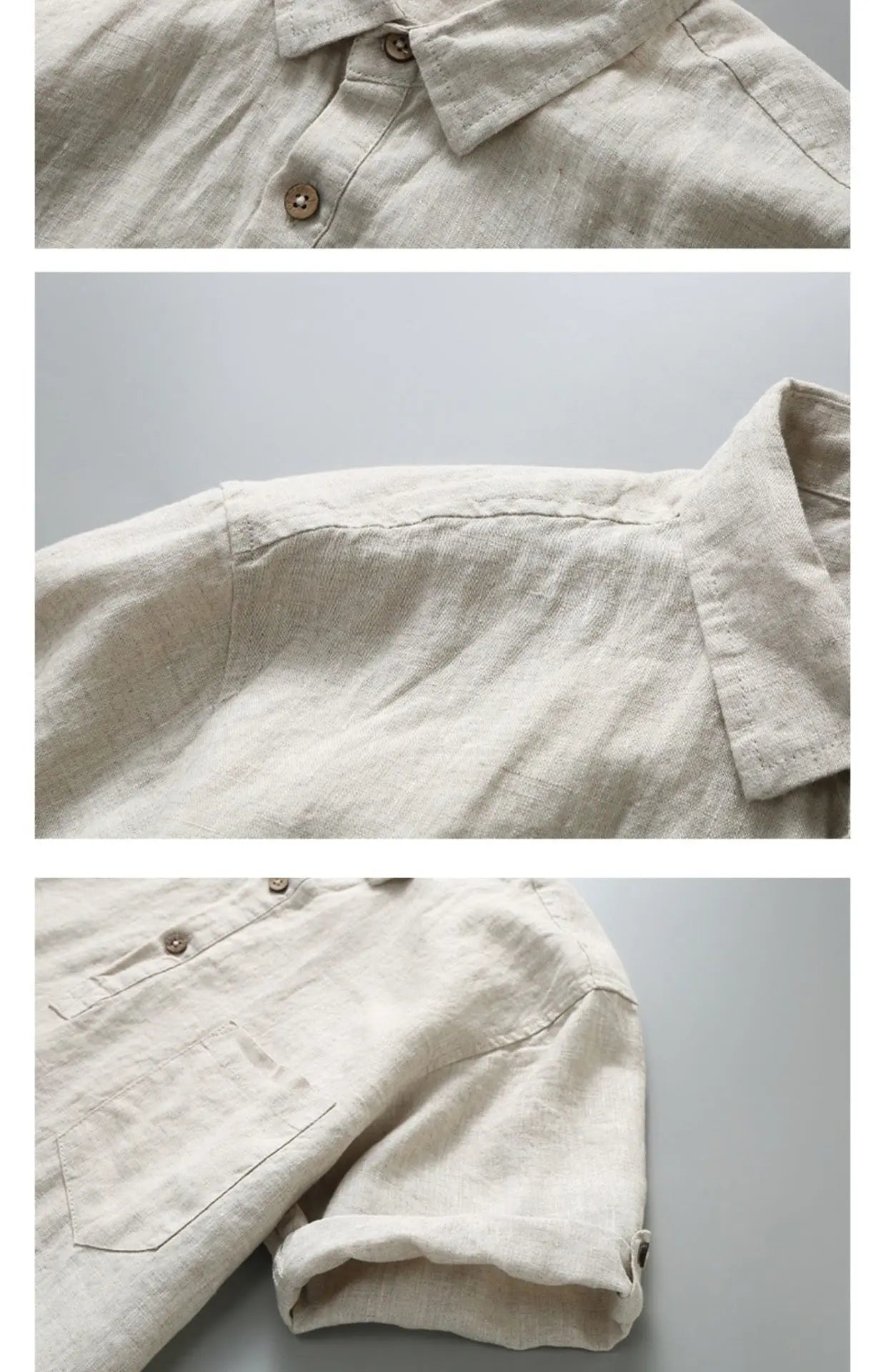 Pure Linen Casual Yarn-dyed Fabric Full Linen Shirt The 4 Season Clothing Brand