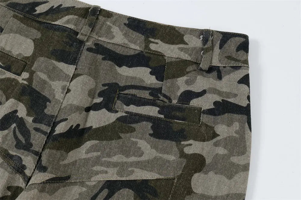 Retro Black Camouflage Flared Jeans The 4 Season Clothing Brand