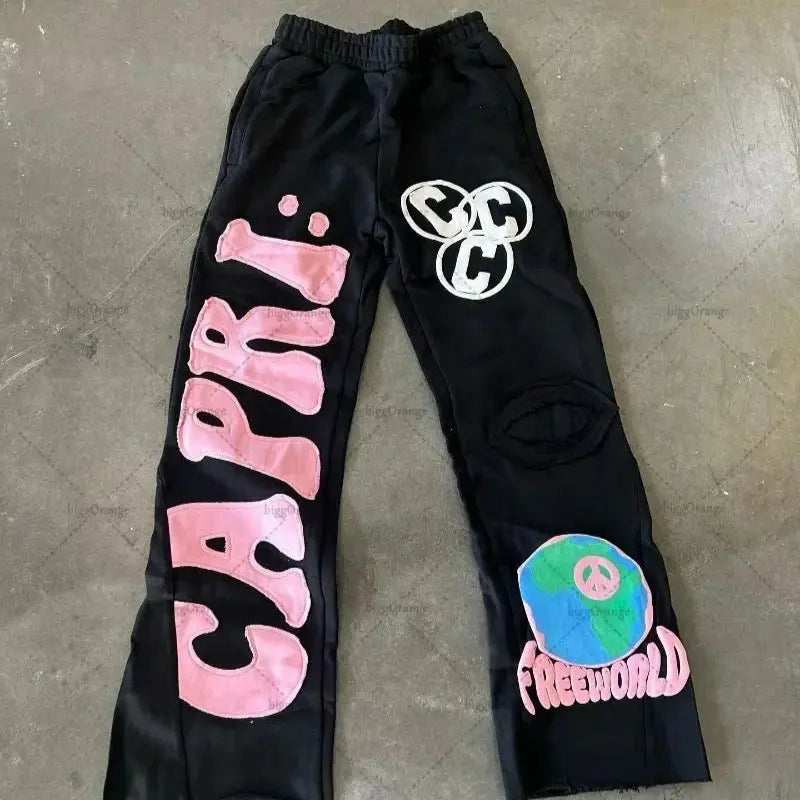 Retro Capri Printed Loose Sweatpants The 4 Season Clothing Brand