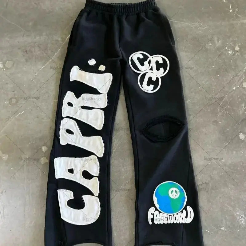 Retro Capri Printed Loose Sweatpants The 4 Season Clothing Brand