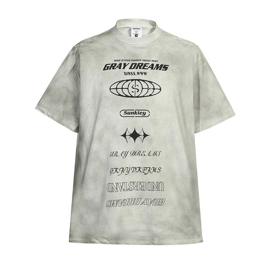 Retro Gray Dreams Printed T-Shirt The 4 Season Clothing Brand