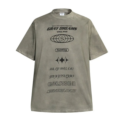 Retro Gray Dreams Printed T-Shirt The 4 Season Clothing Brand