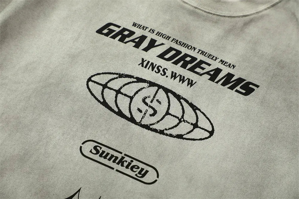 Retro Gray Dreams Printed T-Shirt The 4 Season Clothing Brand