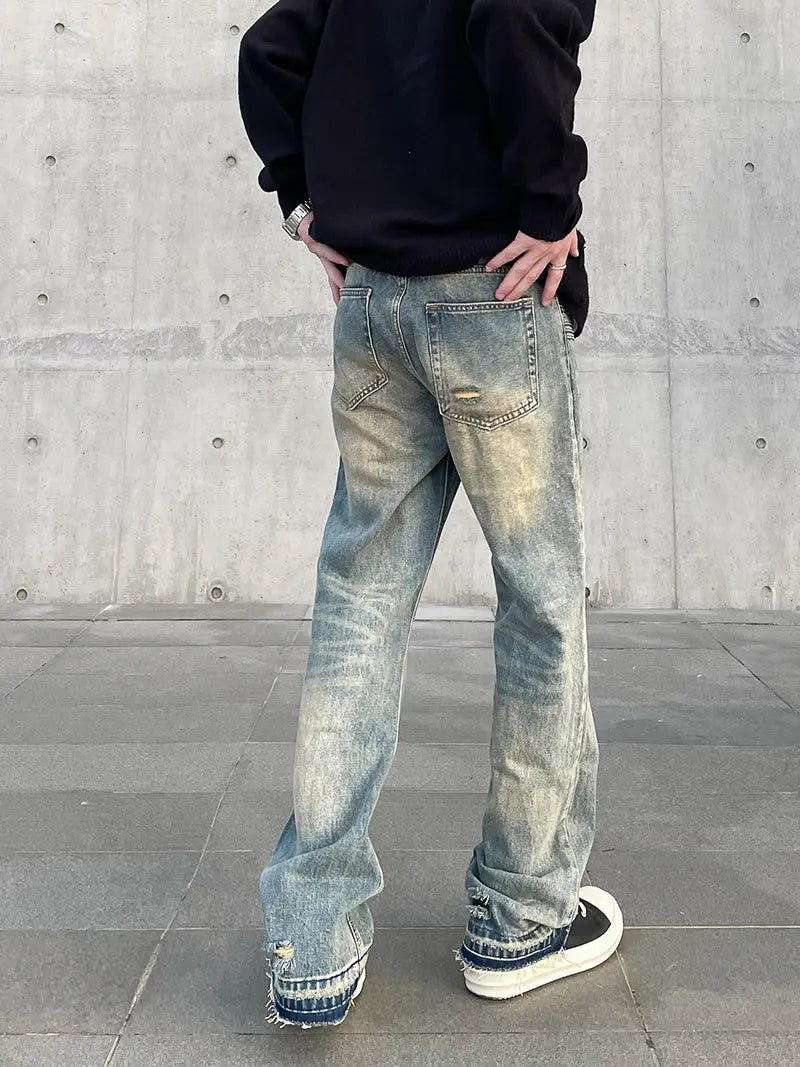 Retro High Street Slightly Flared Jeans The 4 Season Clothing Brand