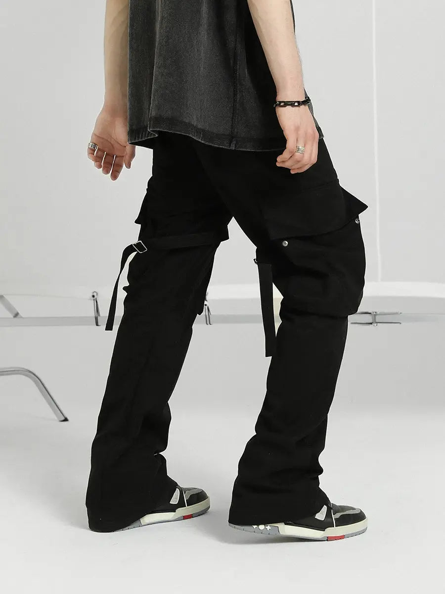 Retro Three-dimensional Tailoring Micro-flare Cargo Pants The 4 Season Clothing Brand