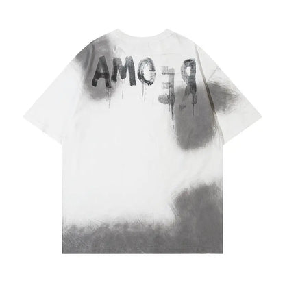 Retro "Amore" Tie-dyed Printed T-Shirt The 4 Season Clothing Brand