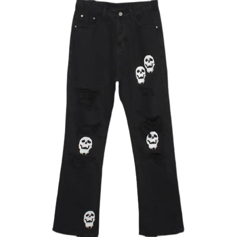 Skull And Crossbones Distressed Jeans Men The 4 Season Clothing Brand