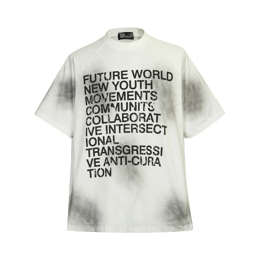 Tie-dye Letter Print T-shirt The 4 Season Clothing Brand