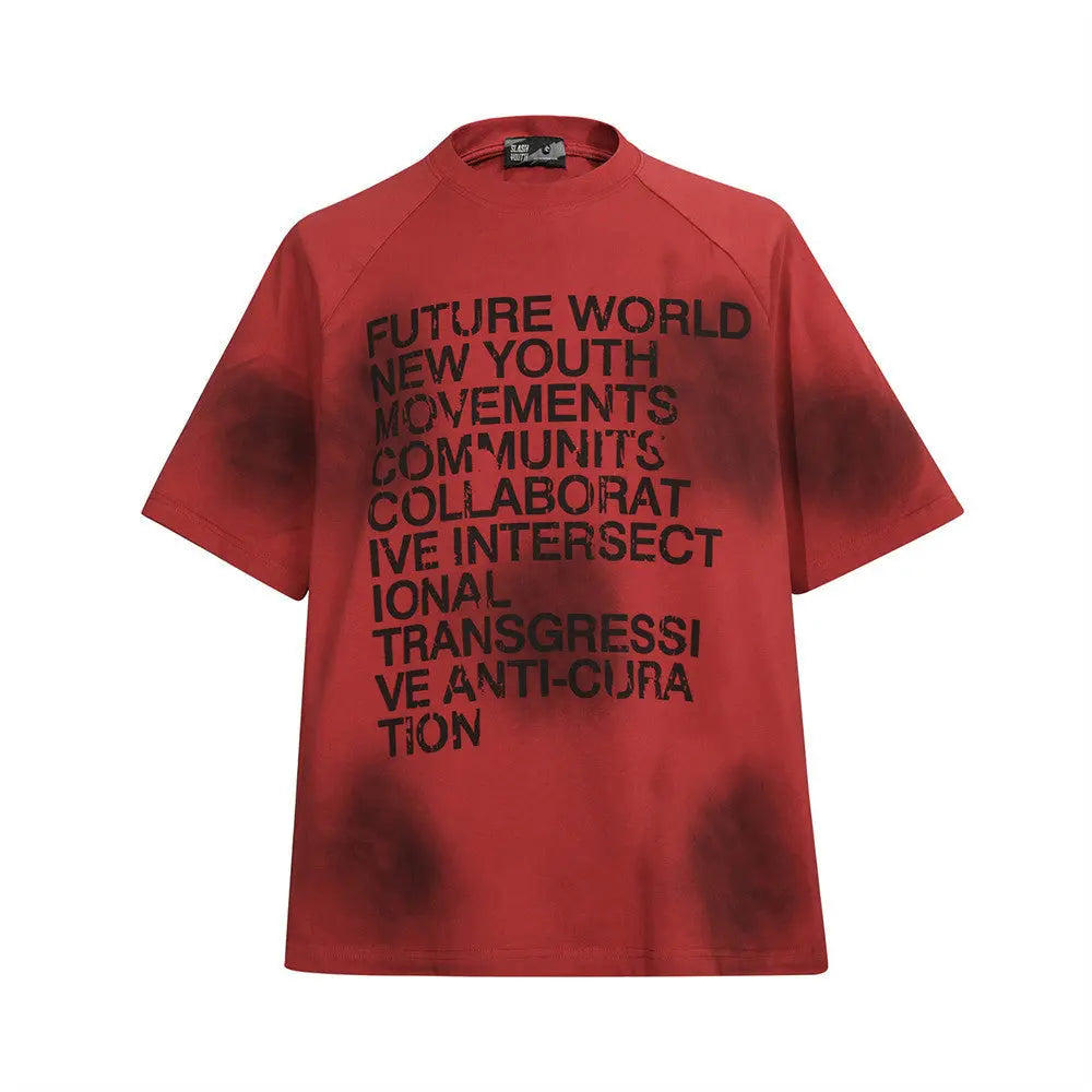 Tie-dye Letter Print T-shirt The 4 Season Clothing Brand