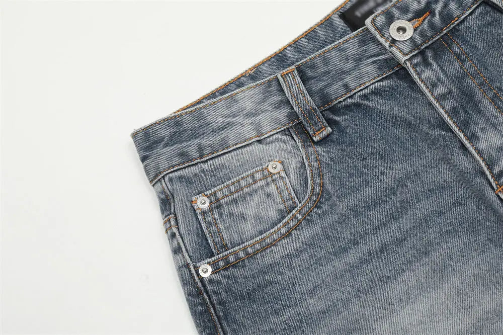 Trendy Washing Hole Denim Flared Jeans The 4 Season Clothing Brand