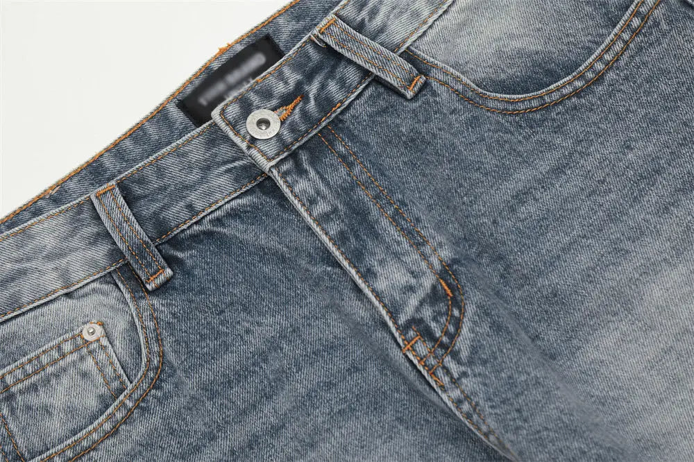 Trendy Washing Hole Denim Flared Jeans The 4 Season Clothing Brand