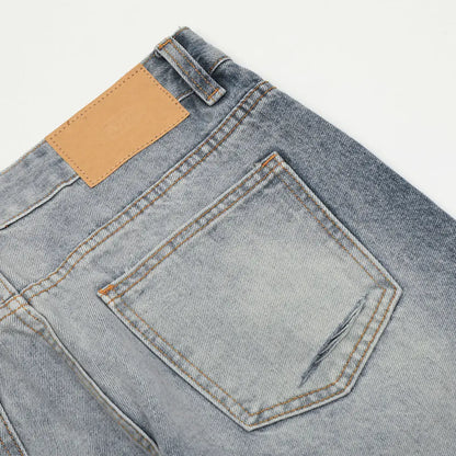 Trendy Washing Hole Denim Flared Jeans The 4 Season Clothing Brand