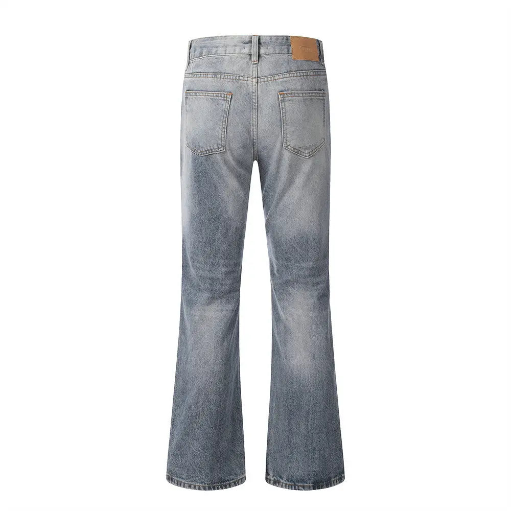 Trendy Washing Hole Denim Flared Jeans The 4 Season Clothing Brand