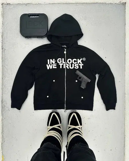 Original "In Glock we Trust" Lettered Hoodie