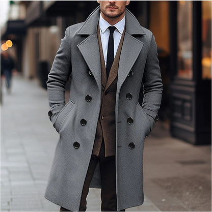 Winter Double Breasted Long Woolen Trench Coat The Seasons Streetwear