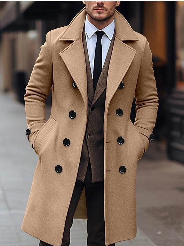 Winter Double Breasted Long Woolen Trench Coat The Seasons Streetwear