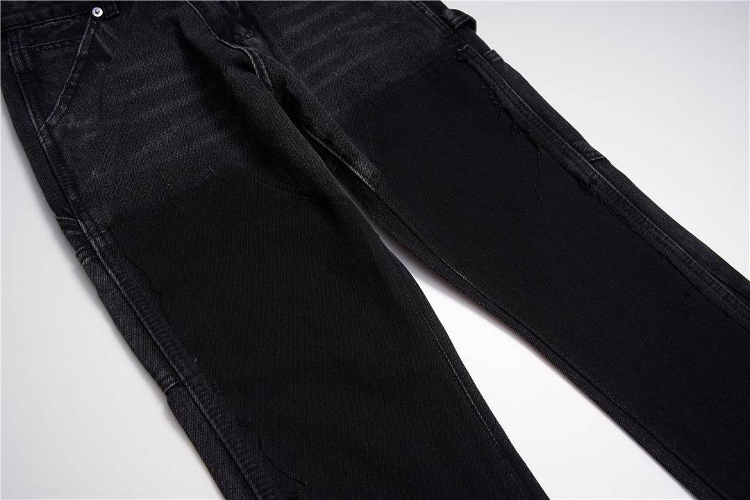 Micro Flared Patchwork Raw Edge Jeans - The 4 Season Clothing Brand