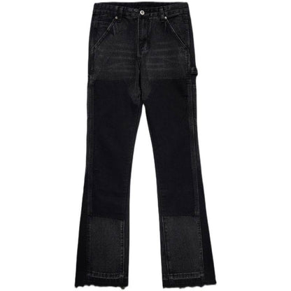 Micro Flared Patchwork Raw Edge Jeans - The 4 Season Clothing Brand