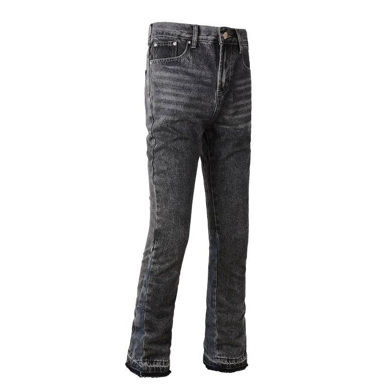 Gradient Patchwork Flared Jeans with Contrast Ground Wash - The 4 Season Clothing Brand