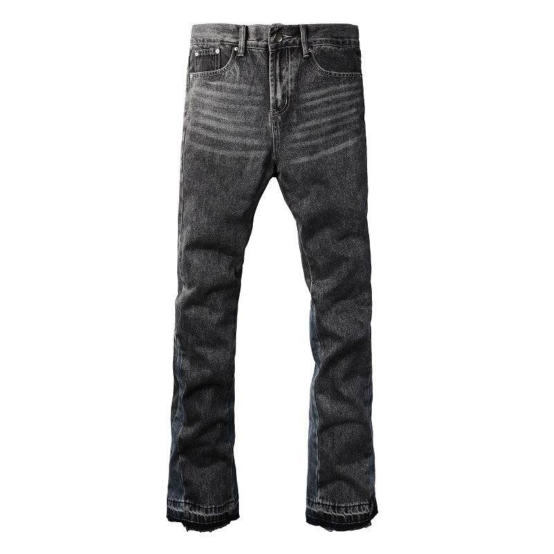 Gradient Patchwork Flared Jeans with Contrast Ground Wash - The 4 Season Clothing Brand