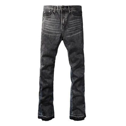 Gradient Patchwork Flared Jeans with Contrast Ground Wash - The 4 Season Clothing Brand