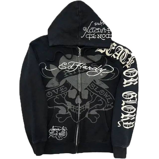 American Retro Graphic Printed Zip-up Hoodie - The 4 Season Clothing Brand