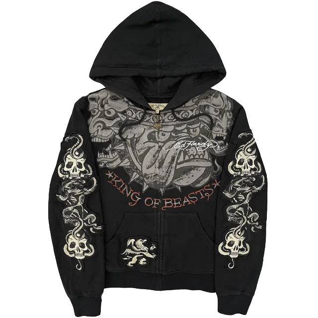 American Retro Graphic Printed Zip-up Hoodie - The 4 Season Clothing Brand