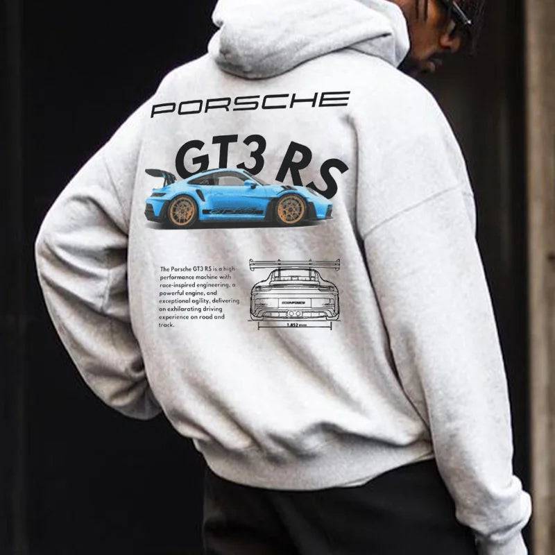 Retro Casual Racing Car Graphic Hoodie - The 4 Season Clothing Brand