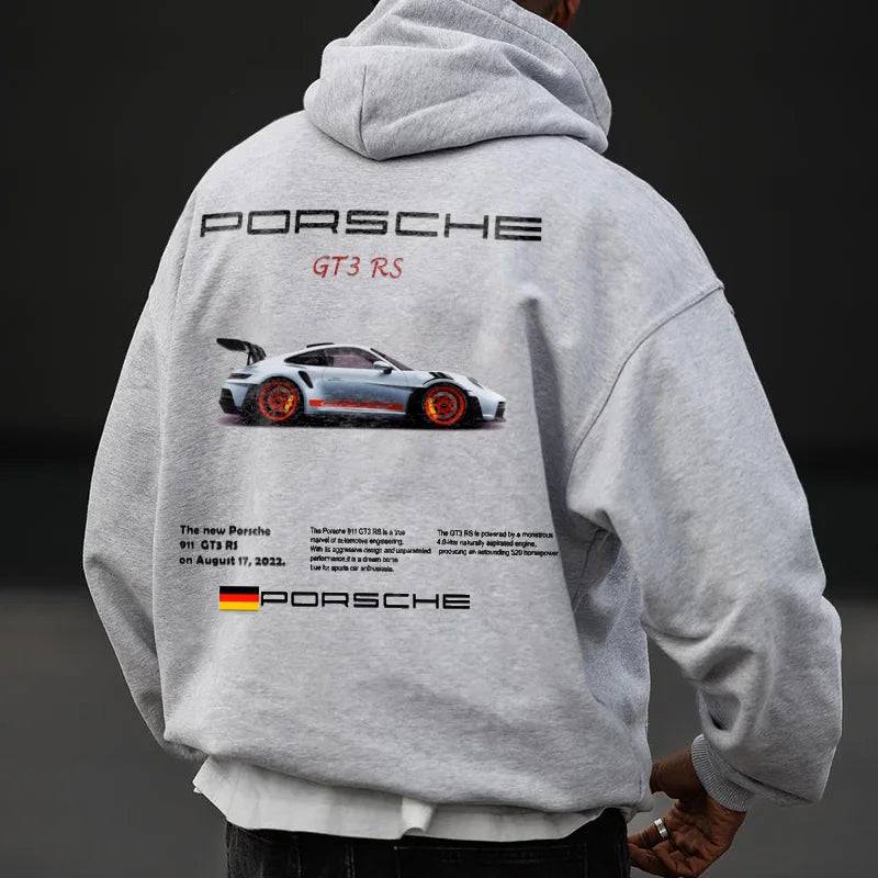 Retro Casual Racing Car Graphic Hoodie - The 4 Season Clothing Brand