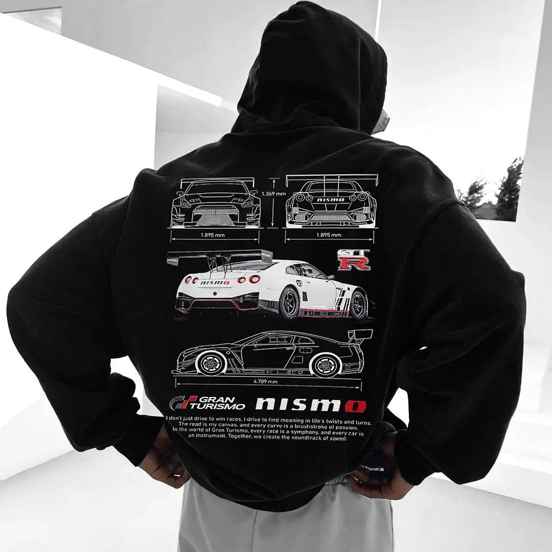 Retro Casual Racing Car Graphic Hoodie - The 4 Season Clothing Brand