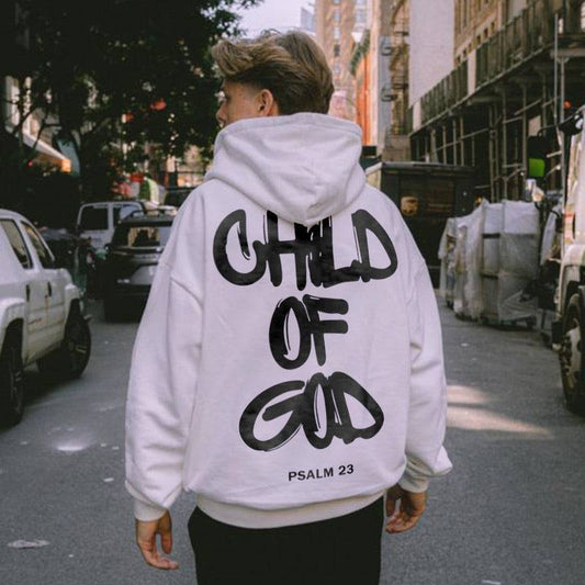 Child Of God Letter Printed Hoodie - The 4 Season Clothing Brand