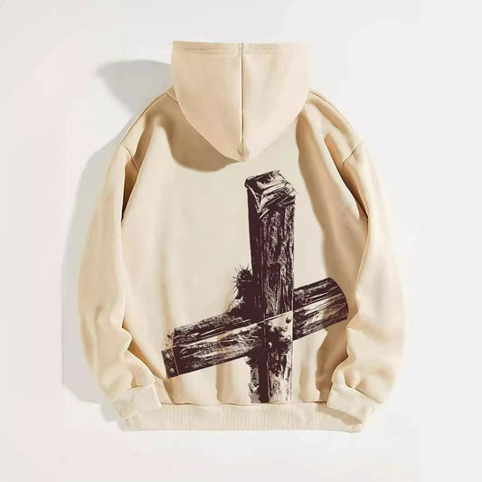 Jesus Cross Print Graphic Hoodie - The 4 Season Clothing Brand