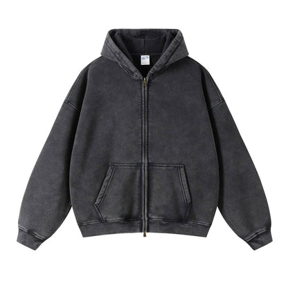 Classic Suede Zipper Hoodie - The 4 Season Clothing Brand