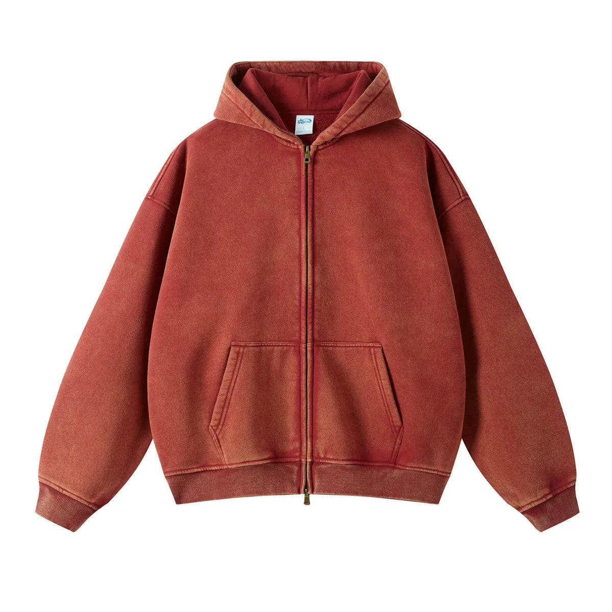 Classic Suede Zipper Hoodie - The 4 Season Clothing Brand