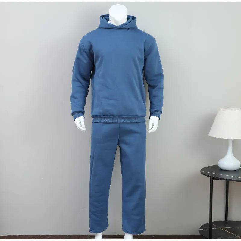 Casual Solid Couple's Hoodie & Loose Sweatpants 2-Piece Suit - The 4 Season Clothing Brand