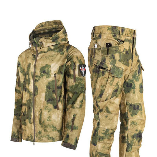 Ruins Russian Camouflage Shark Skin Shell Jacket Suit Fleece-lined Waterproof Tactical Suit - The 4 Season Clothing Brand