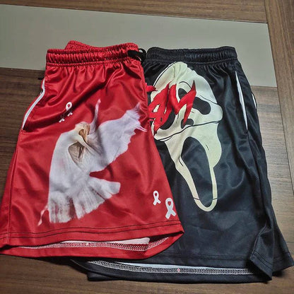 Christian Angel Cross Printed Gym Shorts - The 4 Season Clothing Brand