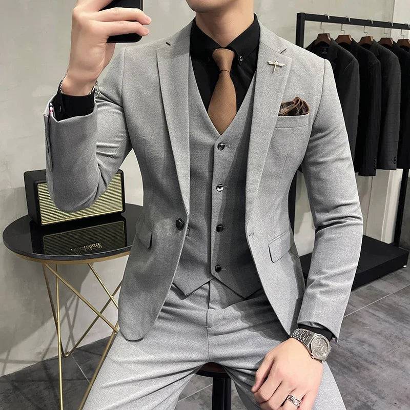 High-end Boutique Casual Business Suit 3-Piece Set - The 4 Season Clothing Brand